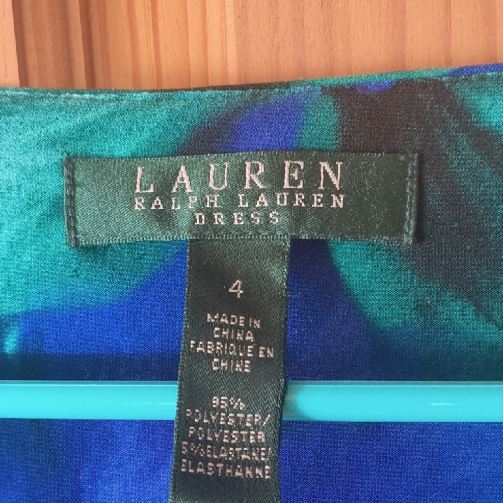 Lauren Ralph Lauren Blue and Green Floral Midi Dress - Picture 2 of 8